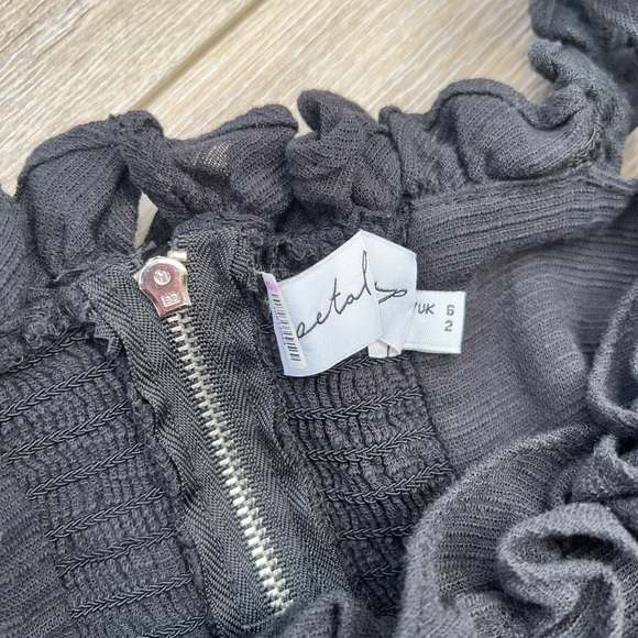 Petal & Pup Size 2 Black Cocktail Dress. Midi Length. Back Slit. Worn once - Picture 6 of 8